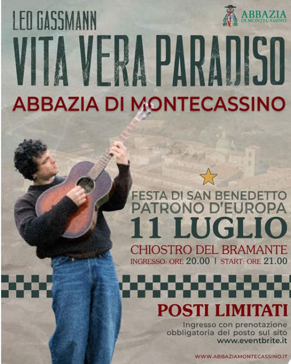 Cassino, Leo Gassmann in concerto a Montecassino