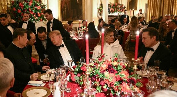  Trump-Xi, la cena di stato alla Casa Bianca. Donald: «Rapporti mai così buoni». Il presidente cinese: «Con gli Usa nuovo modello convinvenza» 