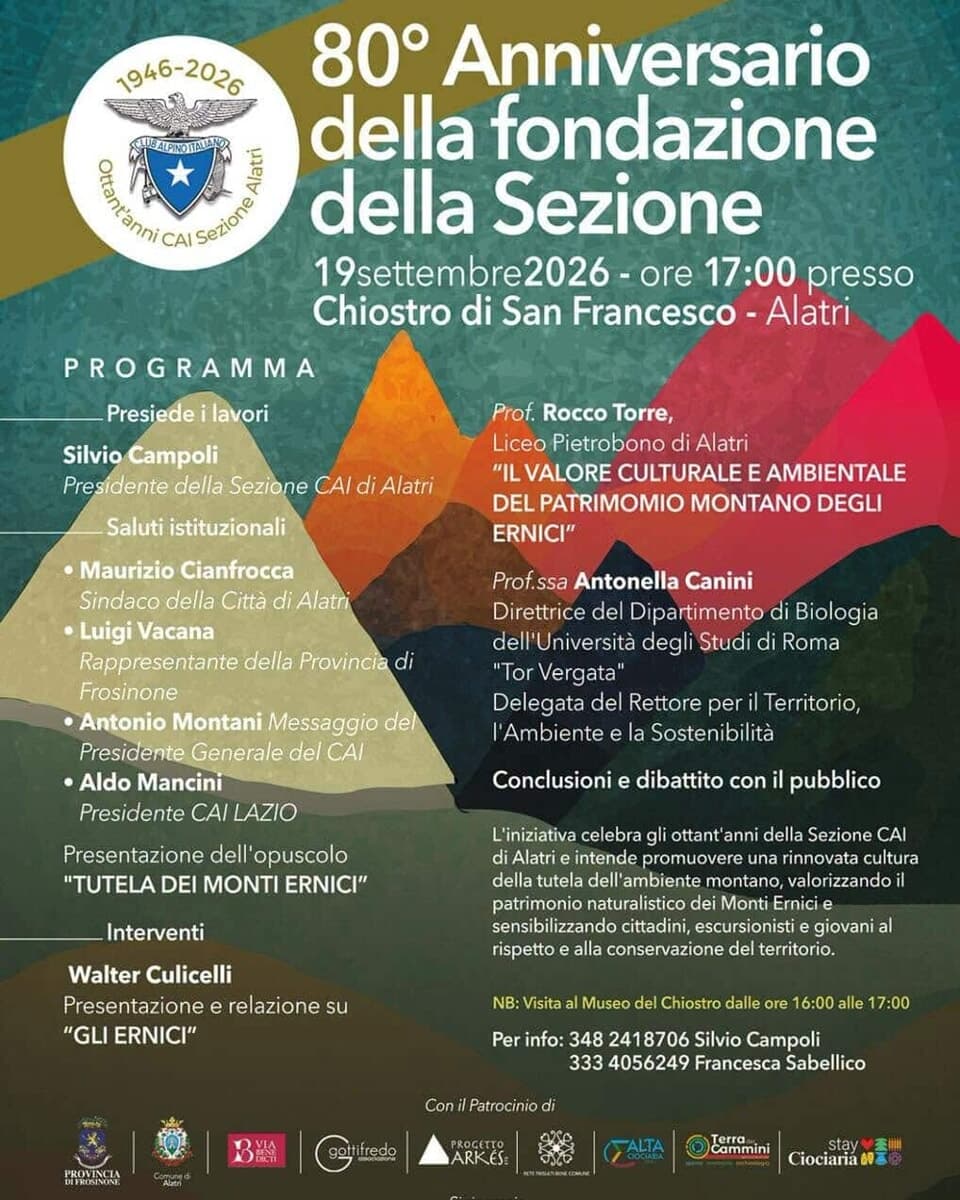 Alatri,  80 anni dalla fondazione CAI
