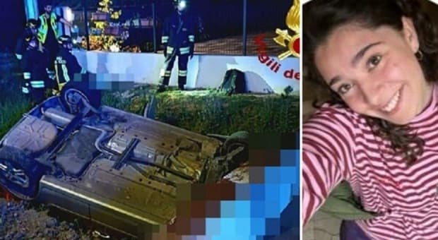  ?Eleonora Bigon muore a 22 anni: l'auto fuori strada si ribalta nel fosso e si schianta contro il cemento 