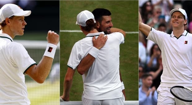  Sinner batte Djokovic in 3 set e torna in finale a Wimbledon. Domenica la sfida a Zverev 