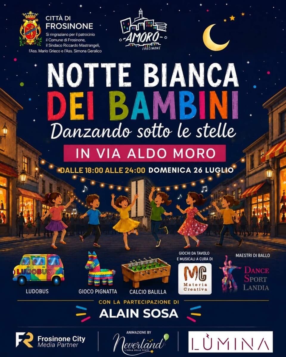 Frosinone, la notte bianca dei bambini