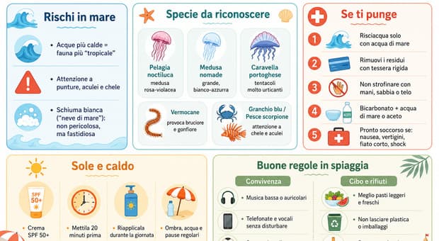  Scottature, specie aliene e vicini di ombrellone. Tutte le insidie del mare di luglio (acuite dal caldo estremo) 