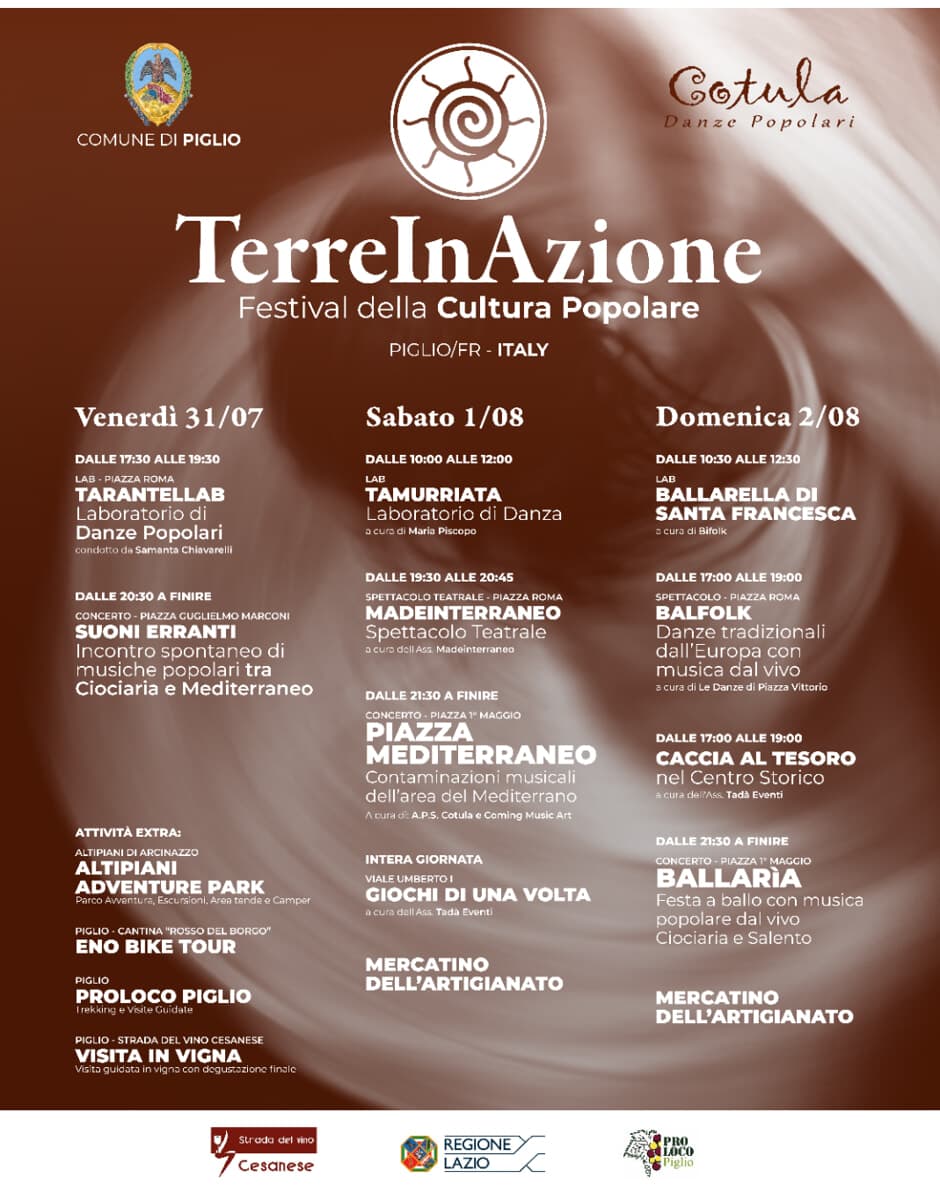 Piglio, Festival della Cultura Popolare Terreinazione