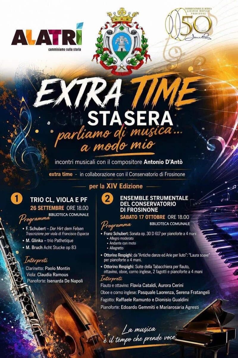 Alatri, "Stasera parliamo di musica a modo mio... extra time"
