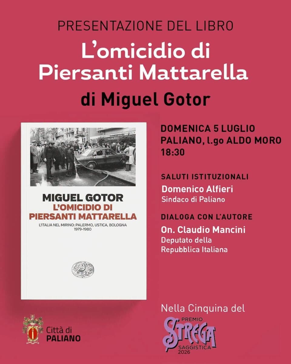 Paliano, presentazione del libro “L’omicidio di Piersanti Mattarella” di Miguel Gotor