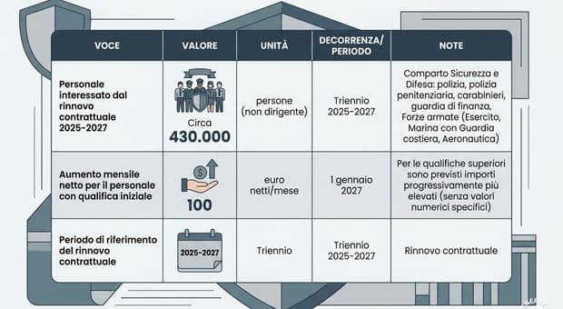  Rinnovo dei contratti per Sicurezza e Difesa: dalla Polizia Penitenziaria ai Carabinieri,  in arrivo aumenti da 200 euro al mese e arretrati 