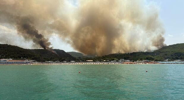  Incendio sul Gargano, turisti evacuati con le barche della guardia costiera: sfollati oltre mille villaggi. Il libeccio spinge le fiamme fino al Basso Molise 