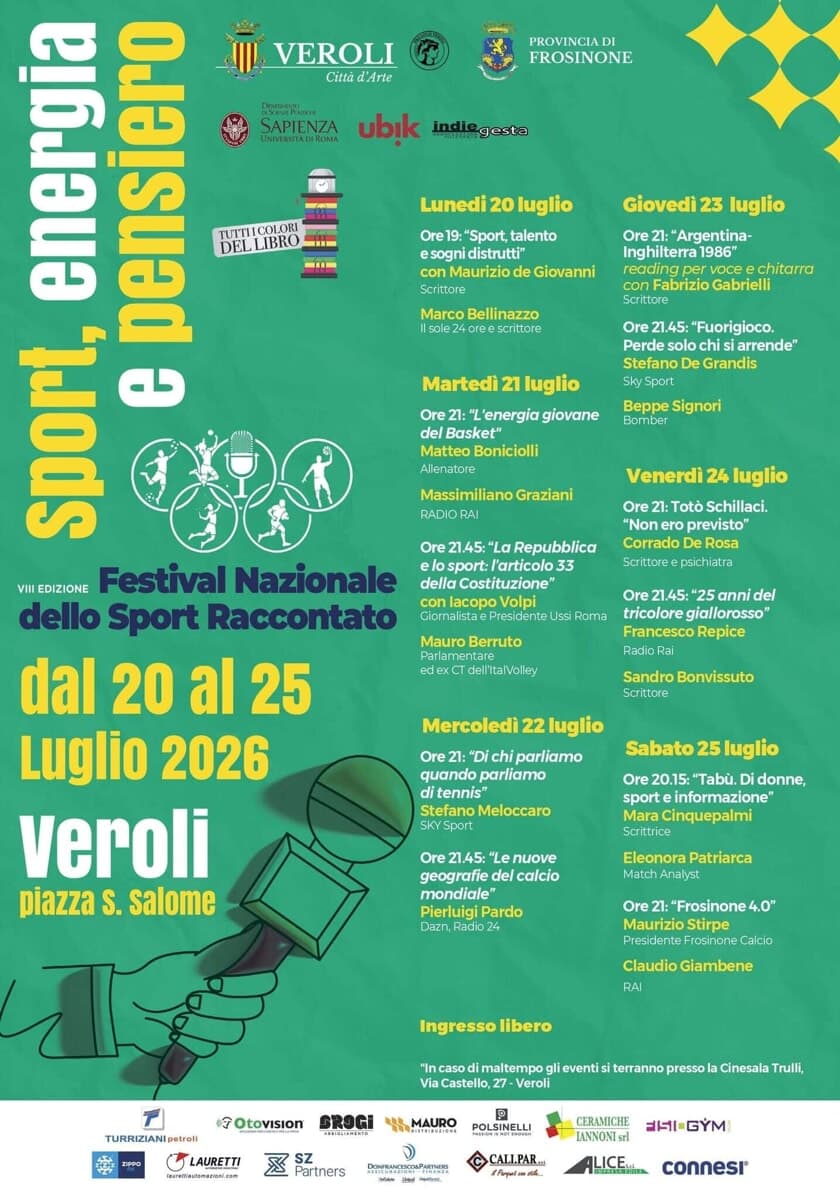 Veroli, festival dello sport raccontato 2026