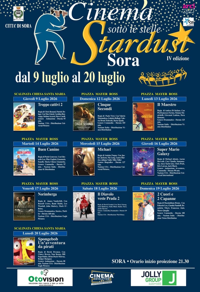Sora, “Cinema sotto le stelle – Stardust”