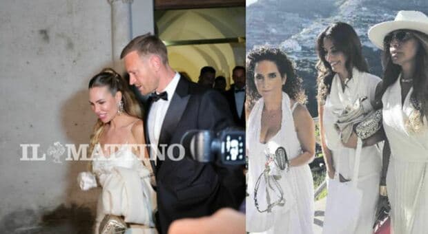  Ilary Blasi e Bastian Muller, il matrimonio (blindatissimo): l'aperitivo stellato, la torta a cinque piani, le invitate in bianco 