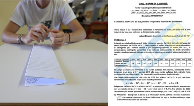  Prova matematica 2026, le tracce: studio su Bracciano, terremoto del Friuli, sport e il gioco «Cover the spot». Il pdf 