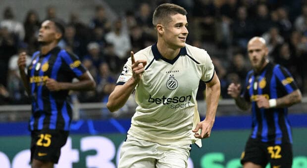  Inter-Bruges 3-4, le pagelle: Lautaro Martinez (6,5) doppietta che non basta, Tresoldi (9) tripletta a San Siro, Akanji (4,5) troppi errori 