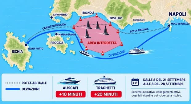 ?America?s Cup a Napoli, scattano i divieti: così cambiano (in peggio) i collegamenti con Ischia e Procida 