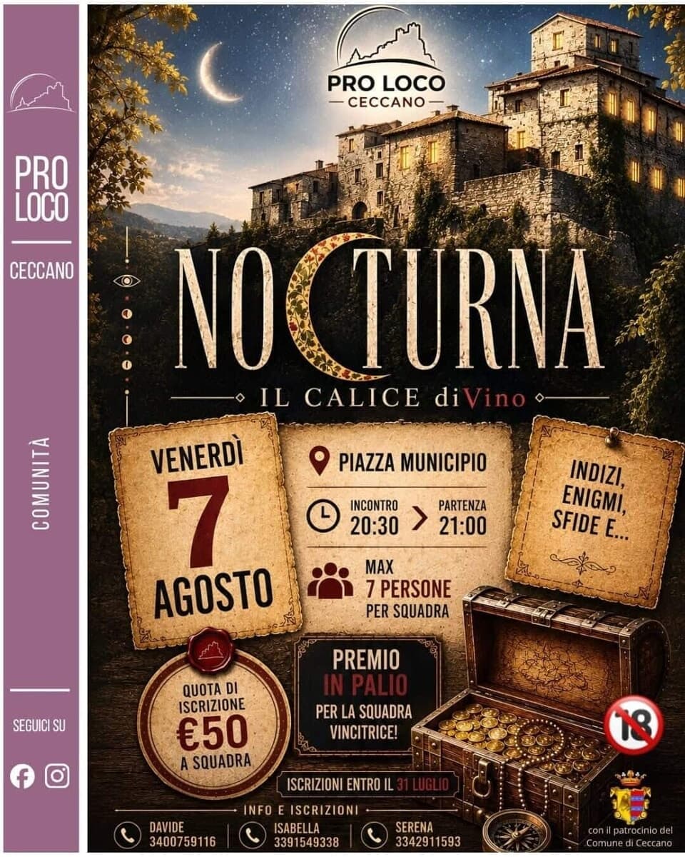 Ceccano, "Nocturna-il calice di vino"