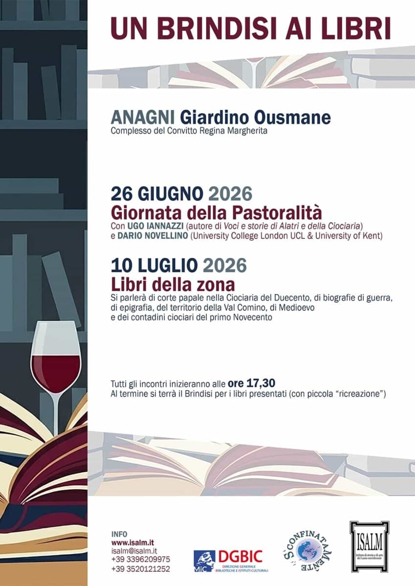 Anagni “Un brindisi ai libri” 2026