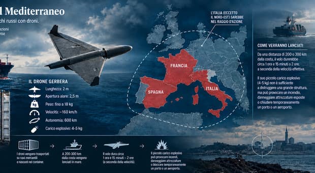  «Russia pronta ad attaccare Italia, Francia e Spagna con droni dal mare»: l'allarme della Cia (rivelato da El Mundo). Crosetto: nessuna conferma 