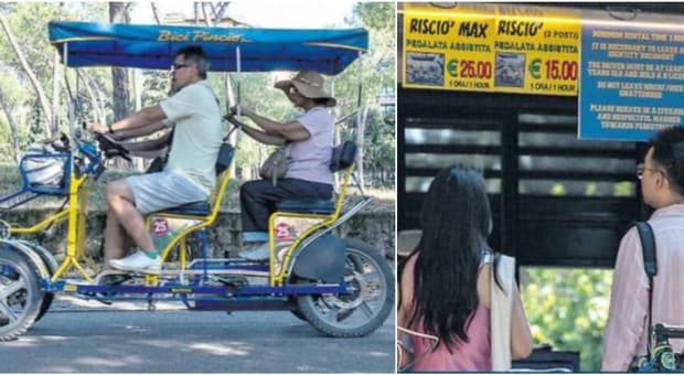  Villa Borghese parco dell'evasione (fiscale), tra risciò e bici si paga. Ma la ricevuta non si vede 