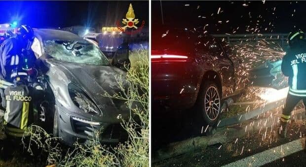 Roma, incidente sul Gra: con la Porsche sfondano il guardrail, due giovani feriti 
