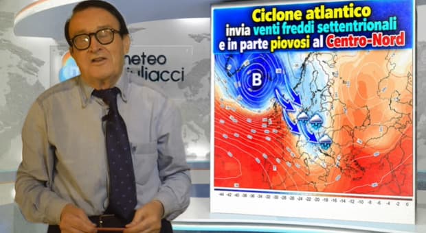  Meteo, Giuliacci: «Con il ciclone arriva il freddo da Balcani e Francia, crollo temperature fino a 4 gradi» 