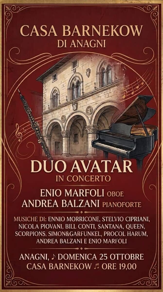 Anagni, il Duo Avatar in concerto