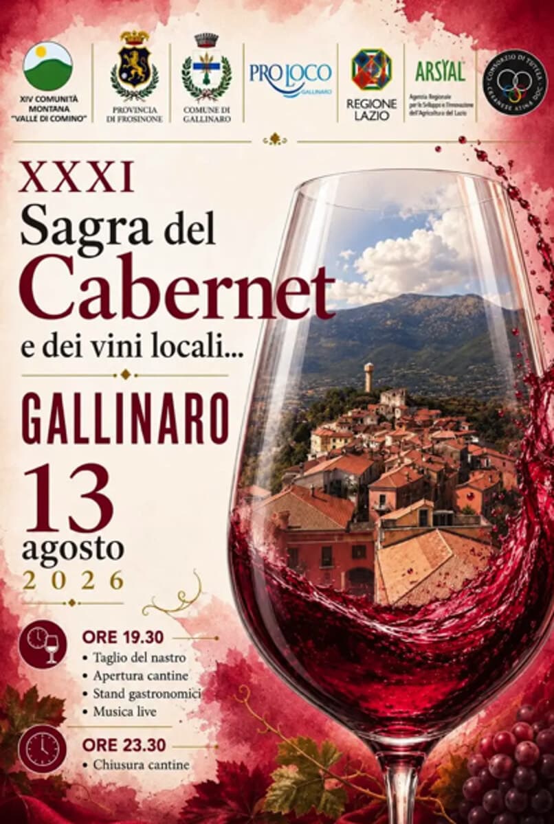 XXXI Sagra del Cabernet e dei vini locali 2026 a Gallinaro