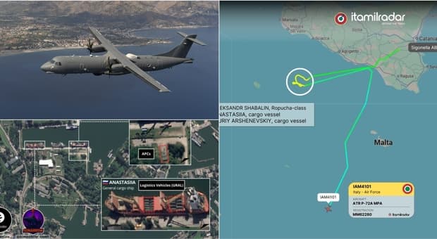  Navi da guerra russe cariche di corazzati a sud della Sicilia, l'Italia invia un aereo militare: tensione nel Mediterraneo 