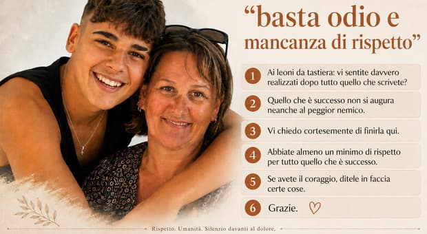  «Basta cattiverie social, siete mai stati adolescenti?». Lo sfogo della mamma di Lorenzo Benin, morto nell'incidente di Senago 