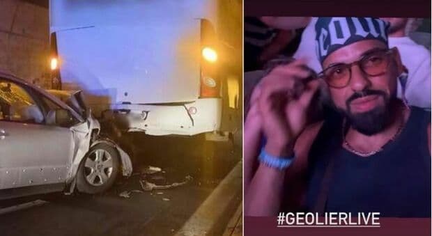 Concerto di Geolier finisce nel dramma, Davide Toscano si schianta con l'auto contro un bus pieno di spettatori: era con la figlia di 6 anni 