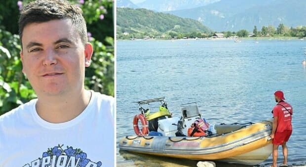  Salva il figlio di 4 anni e scompare nel lago. Filippo Murgia, ex volontario dei vigili del fuoco, si tuffa e riporta a riva il 42enne: «L'ho visto sul fondo e mi sono immerso» 