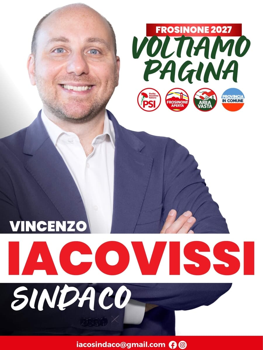 Elezioni Frosinone 2027, Vincenzo Iacovissi rompe gli indugi: ufficiale la candidatura a sindaco