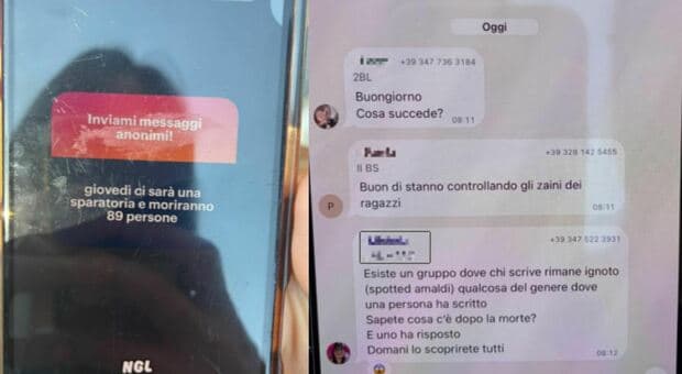  «Ci sarà una sparatoria a scuola, moriranno 89 persone», il messaggio al liceo Amaldi di Roma: arriva la polizia. Gli studenti: «Cercavano coltelli negli zaini» 