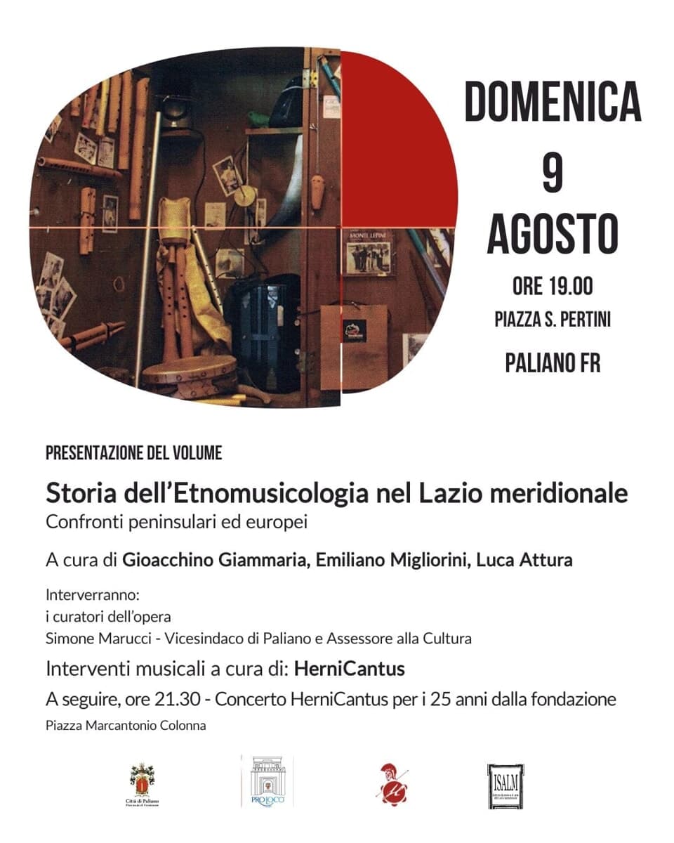 Paliano, presentazione del libro “Storia dell’etnomusicologia nel Lazio meridionale – Confronti  peninsulari ed europei ”