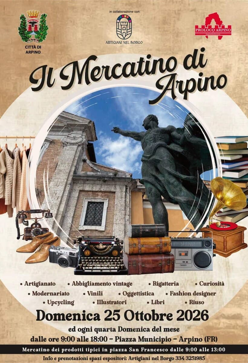 Arpino, il mercatino degli Artigiani nel Borgo ODV