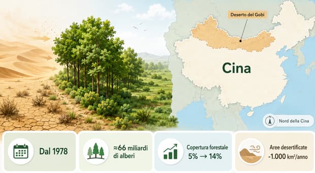  La Grande Muraglia Verde, così la Cina con 66 miliardi di alberi ferma il deserto del Gobi 