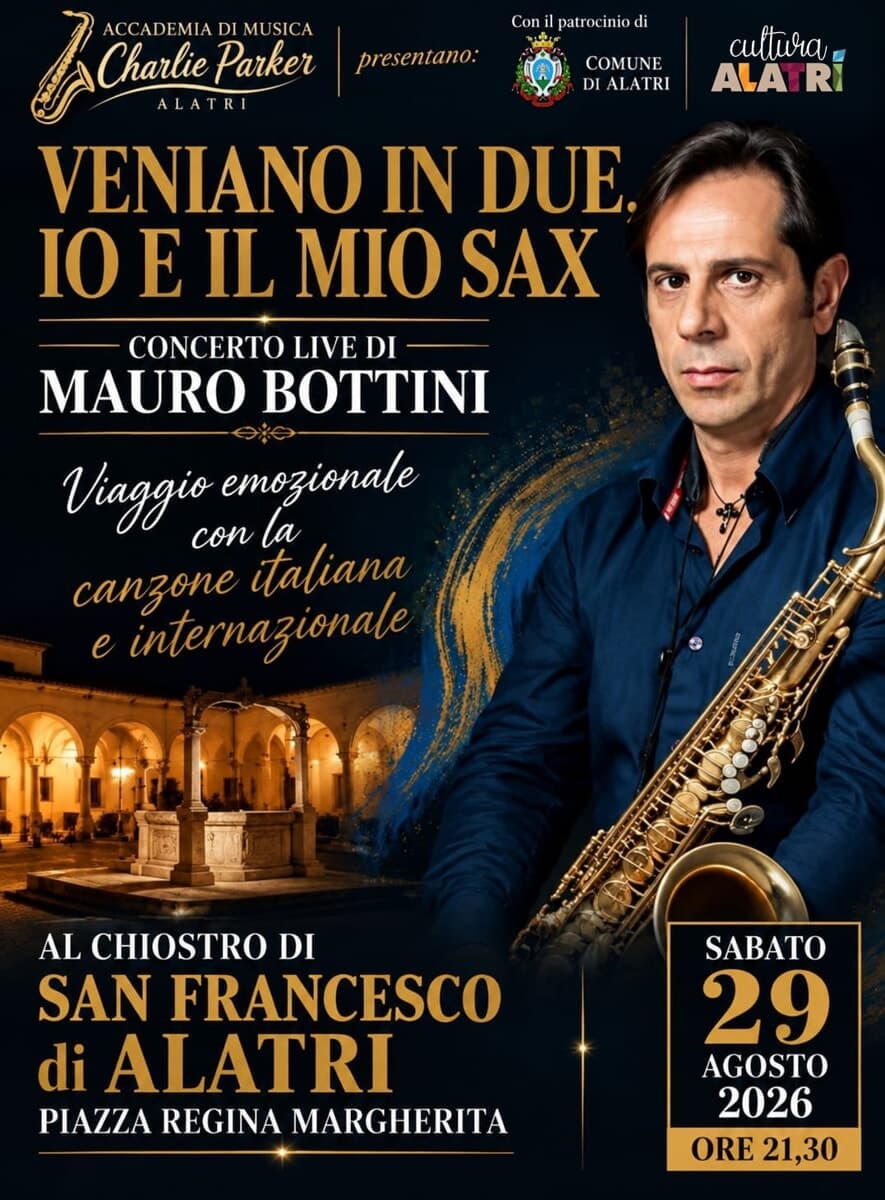 Alatri riabbraccia Mauro Bottini: il sax torna protagonista nella sua città