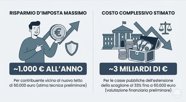  Irpef, seconda aliquota del 33% estesa a quota 60 mila euro: ecco cosa cambia e le simulazioni. Il piano del governo 