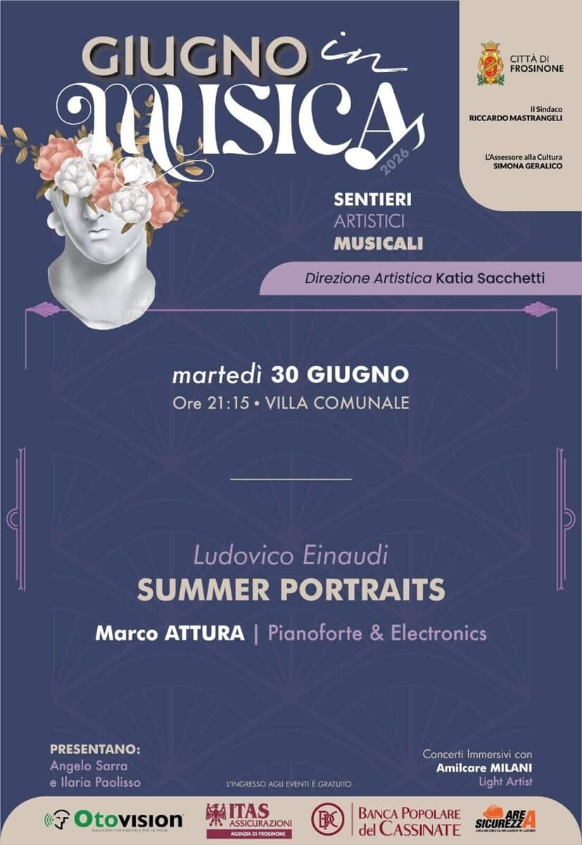 Frosinone, fermento per la chiusura della rassegna "Giugno in musica" con un omaggio a Ludovico Einaudi