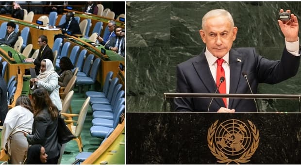  Netanyahu, lo scontro all?Onu: «Chi lascia l?aula è un codardo. Mamdani antisemita» 