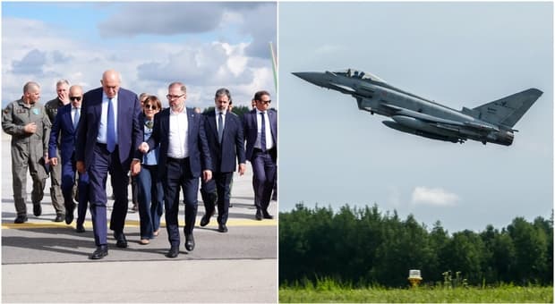 Caccia italiani della Nato abbattono un drone in Lituania. Crosetto: «Nostra presenza sul confine est è fondamentale» 