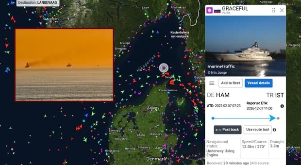  Putin, lo yacht Graceful inseguito dalla marina danese nel Mar Baltico: è tornato a navigare (dopo 4 anni) scortato da un cacciatorpediniere 