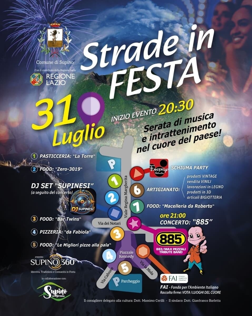 Supino, Strade in festa