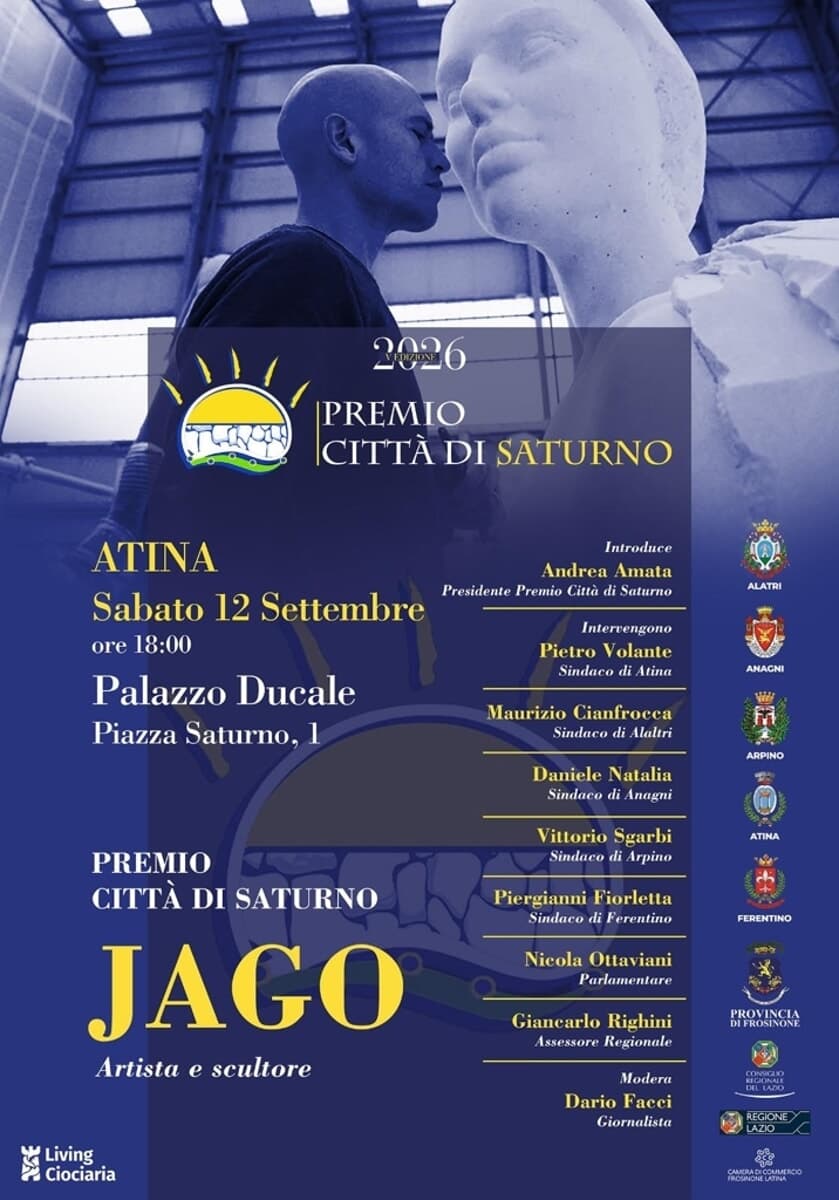 Atina, premio Città di Saturno 2026