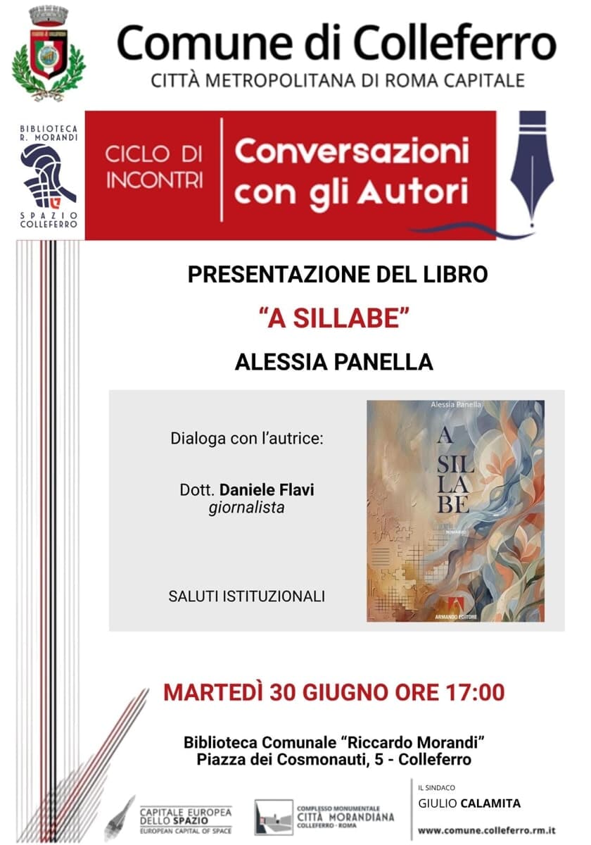 Colleferro, presentazione del libro di Alessia Pianella "A sillabe"