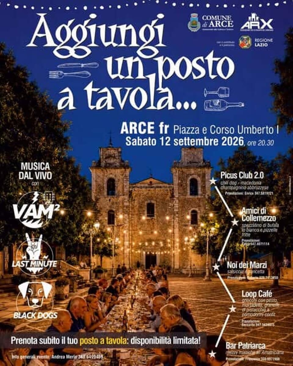 Arce, "Aggiungi un posto a tavola"
