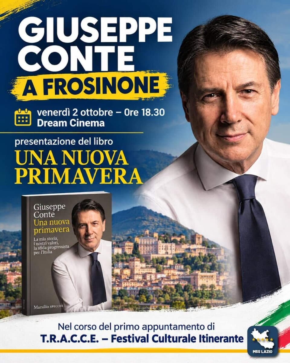 Frosinone, Giuseppe Conte presenta il suo libro  “Una nuova primavera”