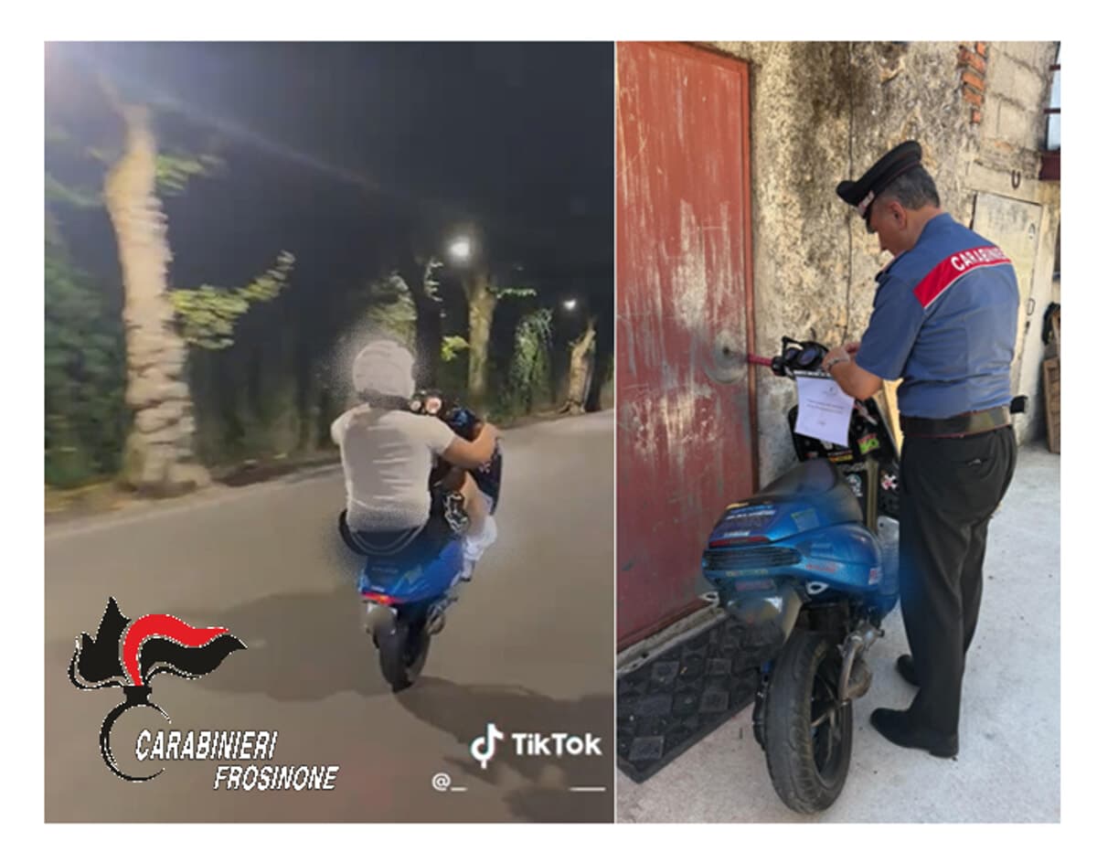 Anagni, impennata in scooter pubblicata sui social: minorenne identificato e sanzionato dai Carabinieri