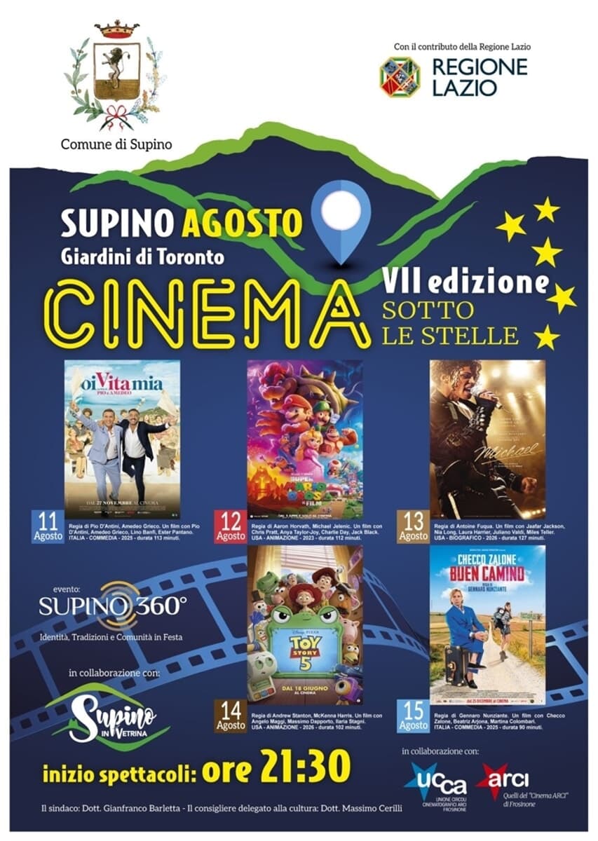 Supino, "Cinema sotto le stelle - VII edizione"