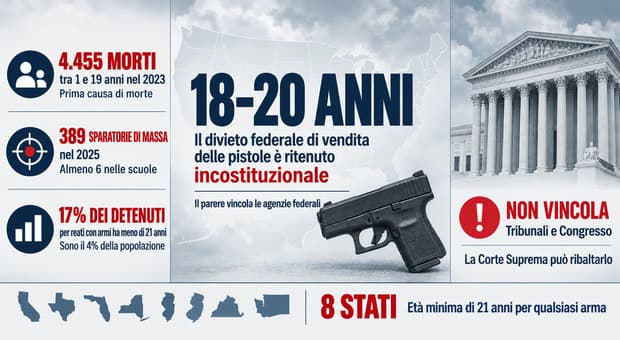  «Il divieto di vendere armi ai minori di ventuno anni negli Stati Uniti è incostituzionale» 