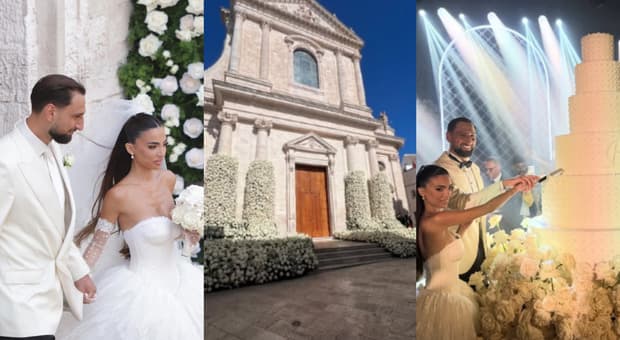 Matrimonio Donnarumma, le pagelle: Alessia Elefante in pizzo (8), la cascata di rose bianche (4). E i grandi Vip 